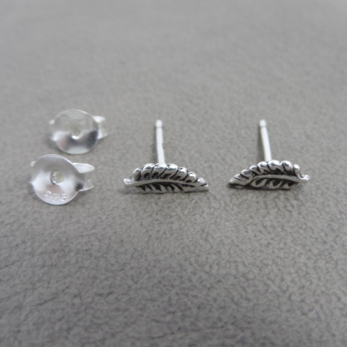 Tiny Leaf Earrings in Sterling Silver, Leaf Earrings, Kids Earrings, Tiny Studs, Cartilage Studs, Boho Earrings, Dainty Earrings,