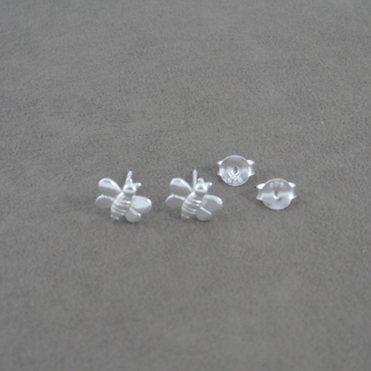 Tiny Bee Earrings in Sterling Silver, Bee Stud Earrings, Bee Studs, Cartilage Studs, Insect Earrings, Dainty Earrings, Kids Earrings