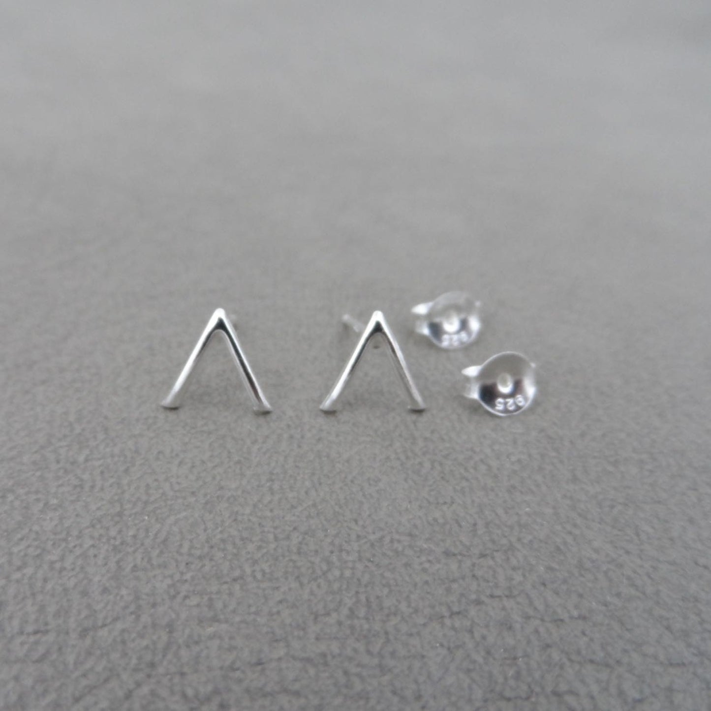 Tiny V Stud Earrings in Sterling Silver, TinyV Earrings, Chevron Studs, V Studs, Tiny Earrings, Triangle Studs, Chevron Earrings