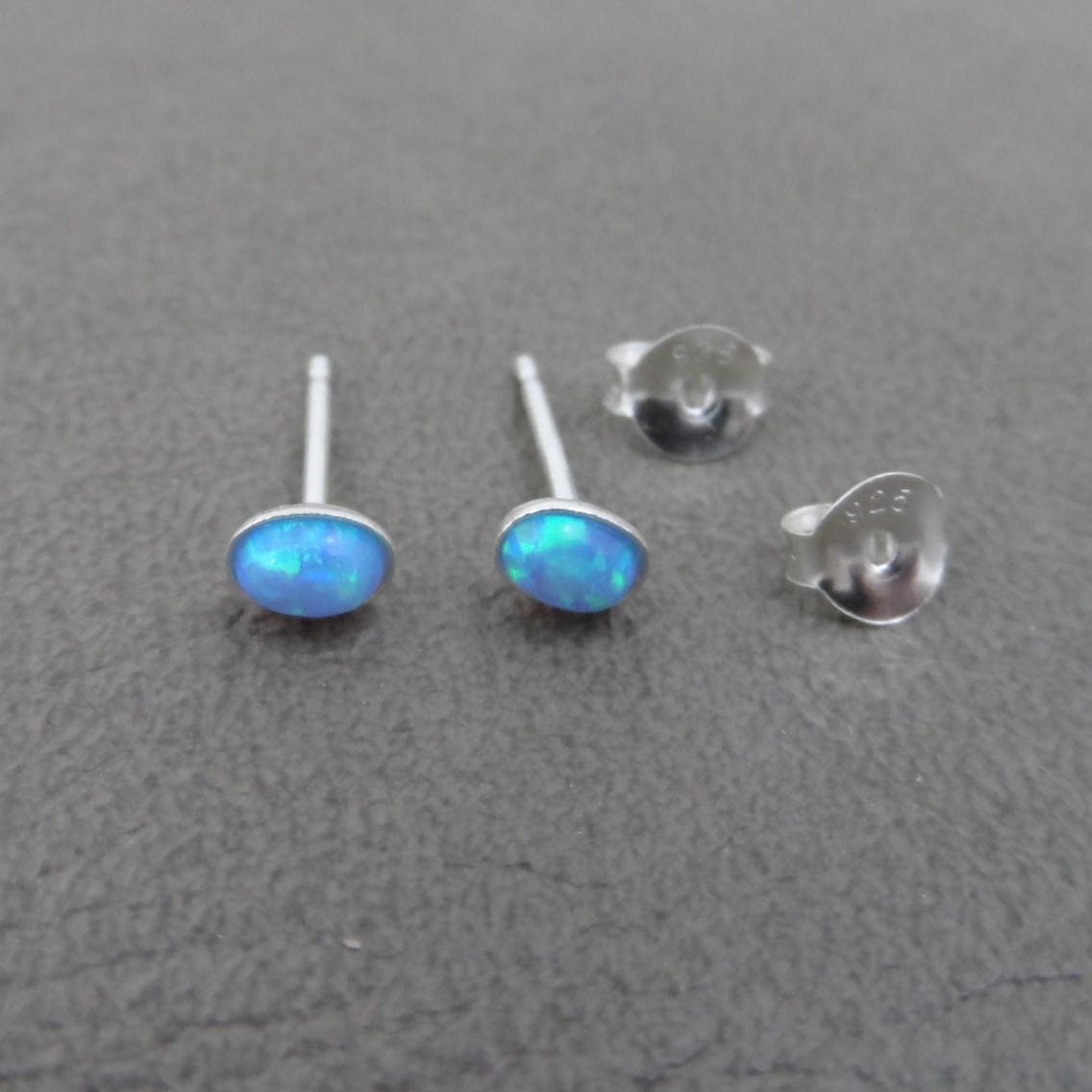 Tiny Opal Earrings in Sterling Silver, Opal Earrings, Opal Studs, Dainty Studs, Tiny Opal Studs, Dainty Earrings, Girls Earrings
