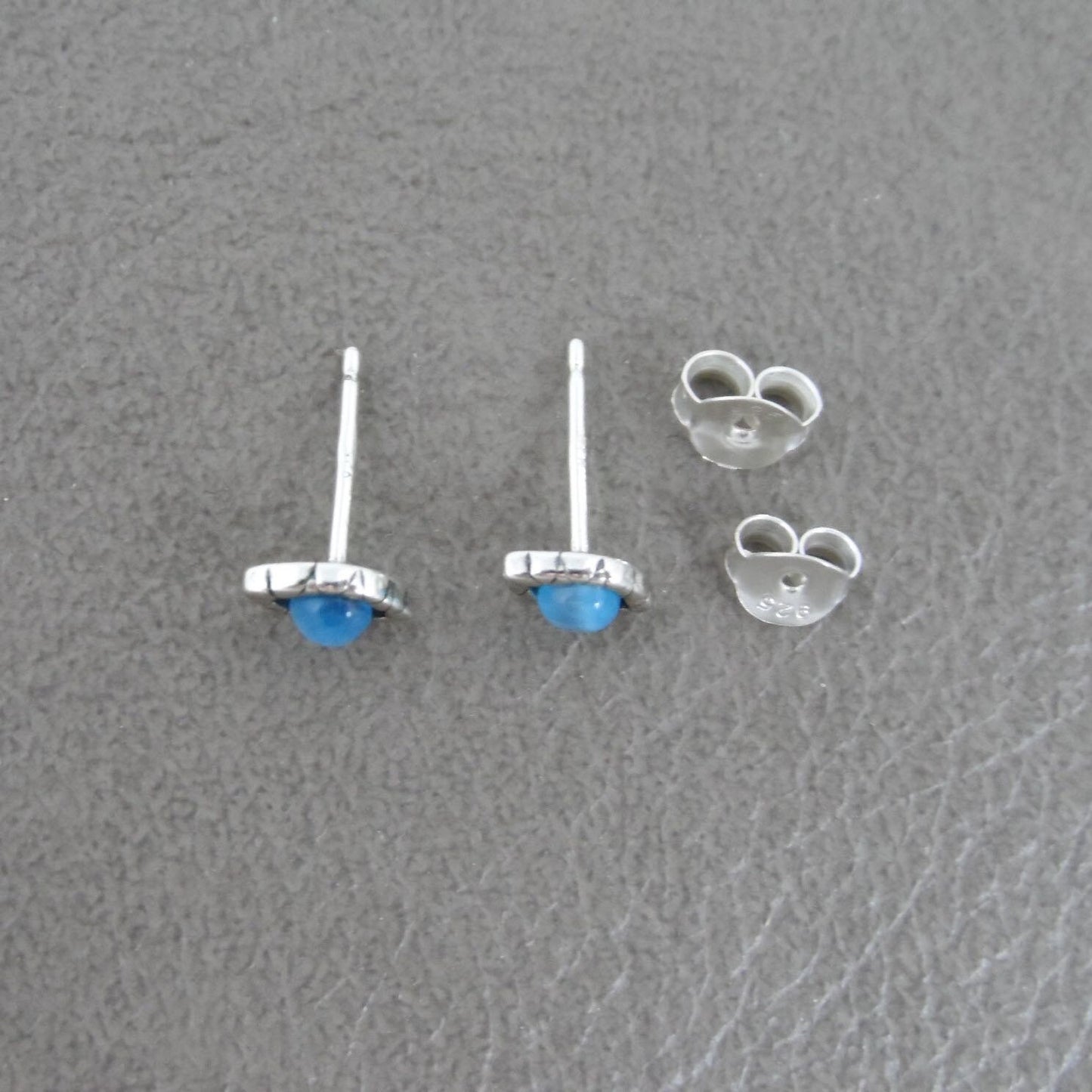 Tiny Evil Eye Stud Earrings in Sterling Silver, Evil Eye Earrings, Tiny Studs, Cartilage Studs, Minimalist Earring, Multiple Piercings