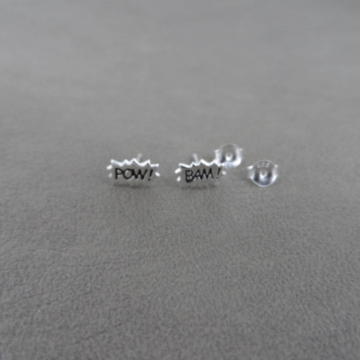 POW! BAM! Comic Book Earrings in Sterling Silver