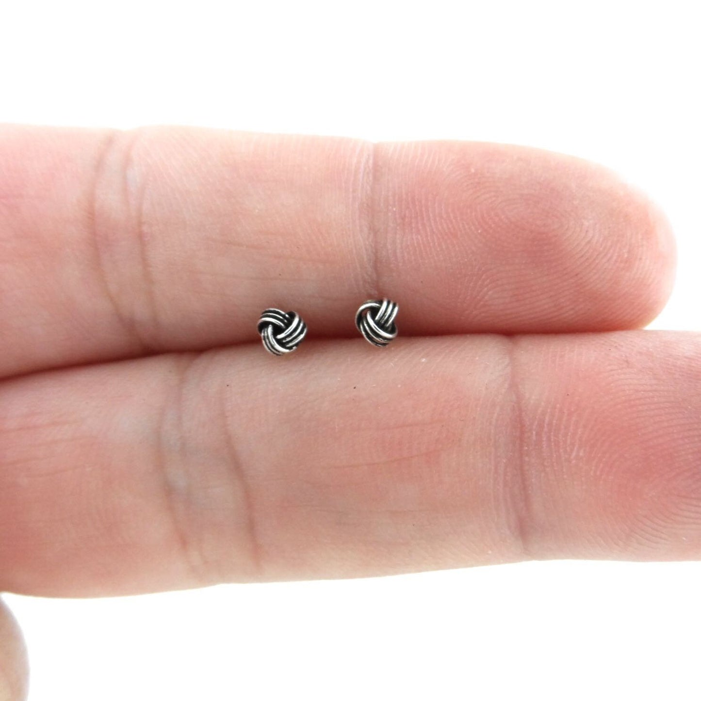 Tiny Knot Stud Earrings in Sterling Silver, Tiny Knot Earrings, Silver Knot Studs, Dainty Earrings, Minimalist Earrings, Silver Earrings