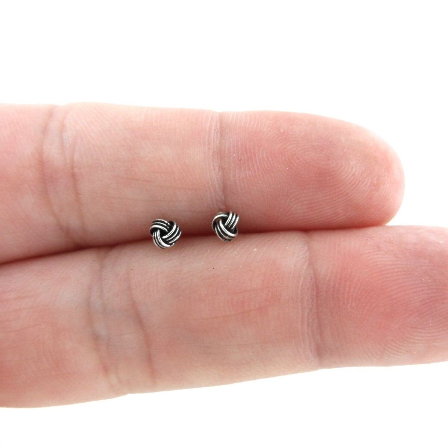 Tiny Knot Stud Earrings in Sterling Silver, Tiny Knot Earrings, Silver Knot Studs, Dainty Earrings, Minimalist Earrings, Silver Earrings