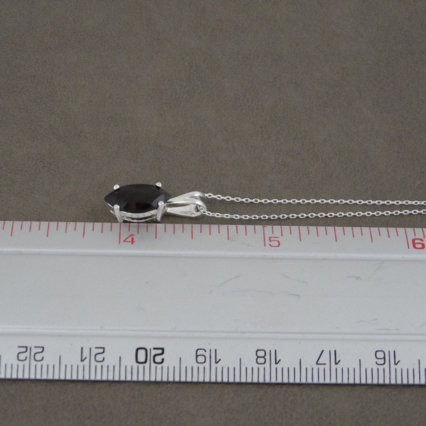 Garnet Marquis Necklace in Sterling Silver
