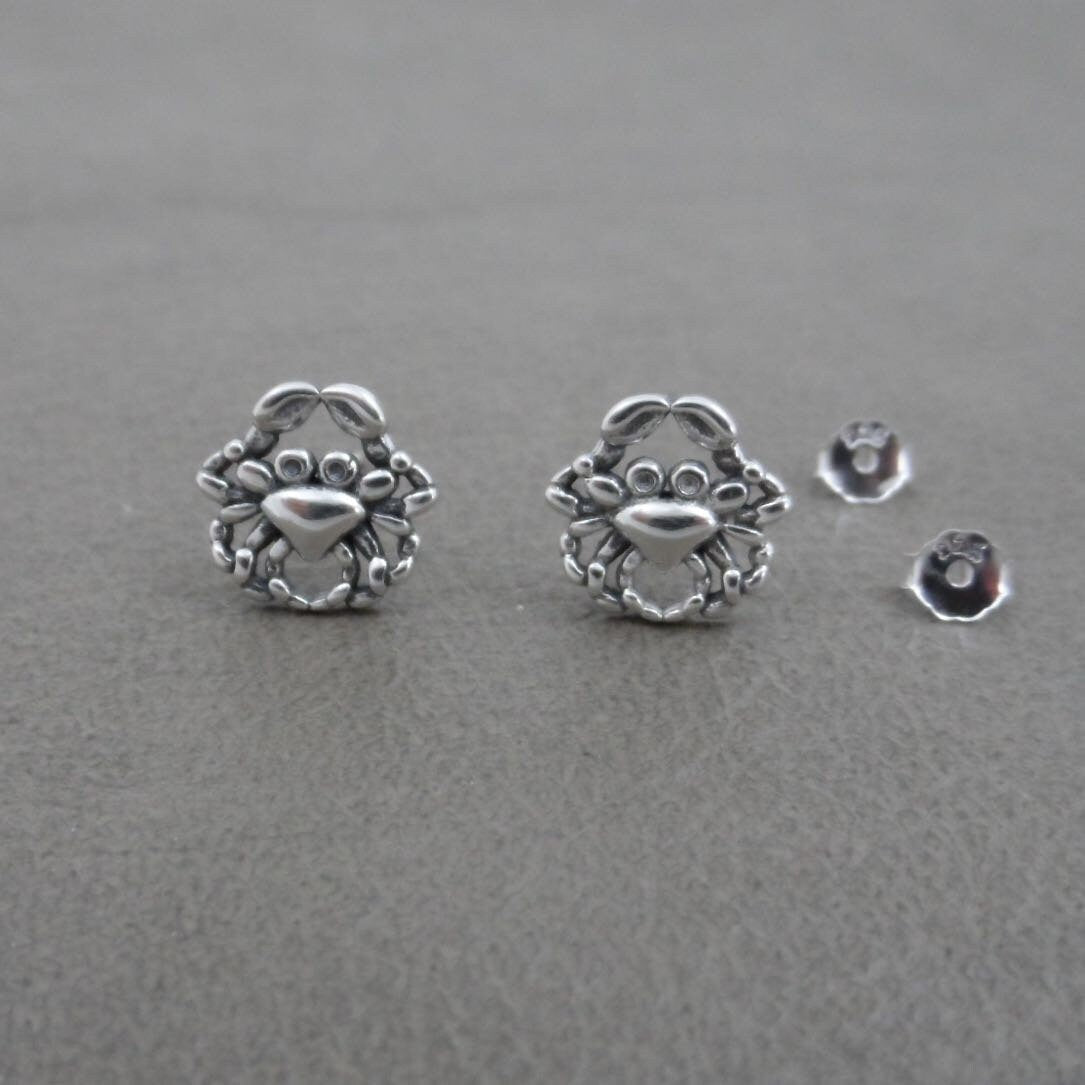 Crab Earrings in Sterling Silver