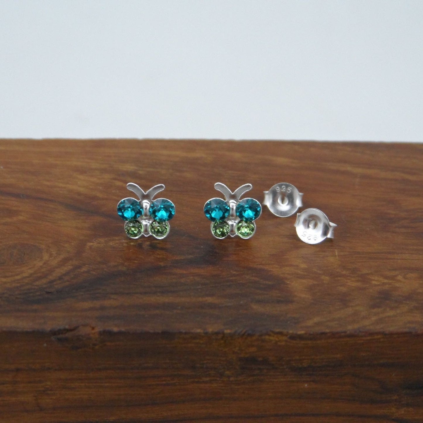 Tiny Butterfly Earrings In Sterling Silver, Butterfly Earrings, Butterfly Studs, Blue Butterfly,Tiny Studs, Kids Earrings, Dainty Earrings,