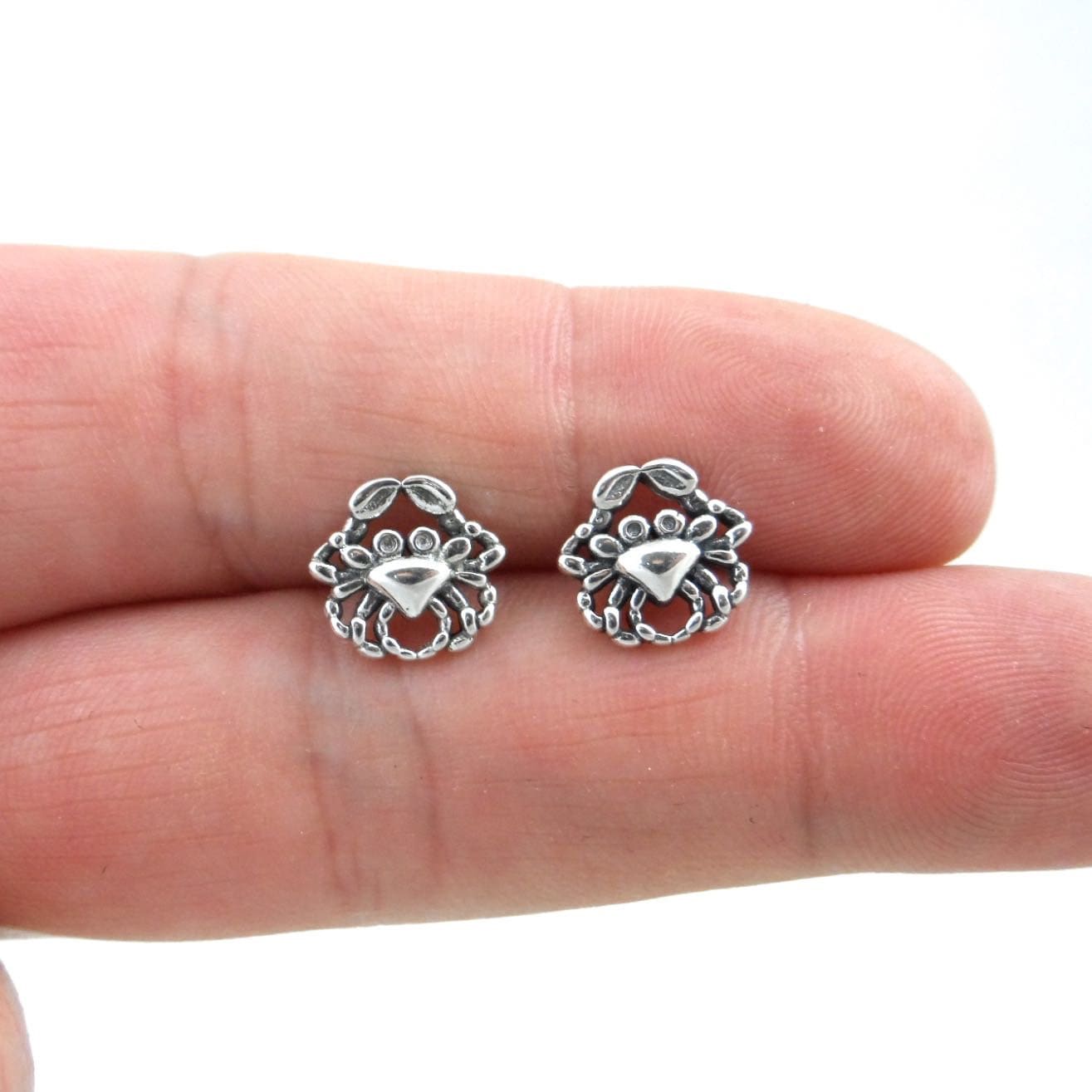 Crab Earrings in Sterling Silver