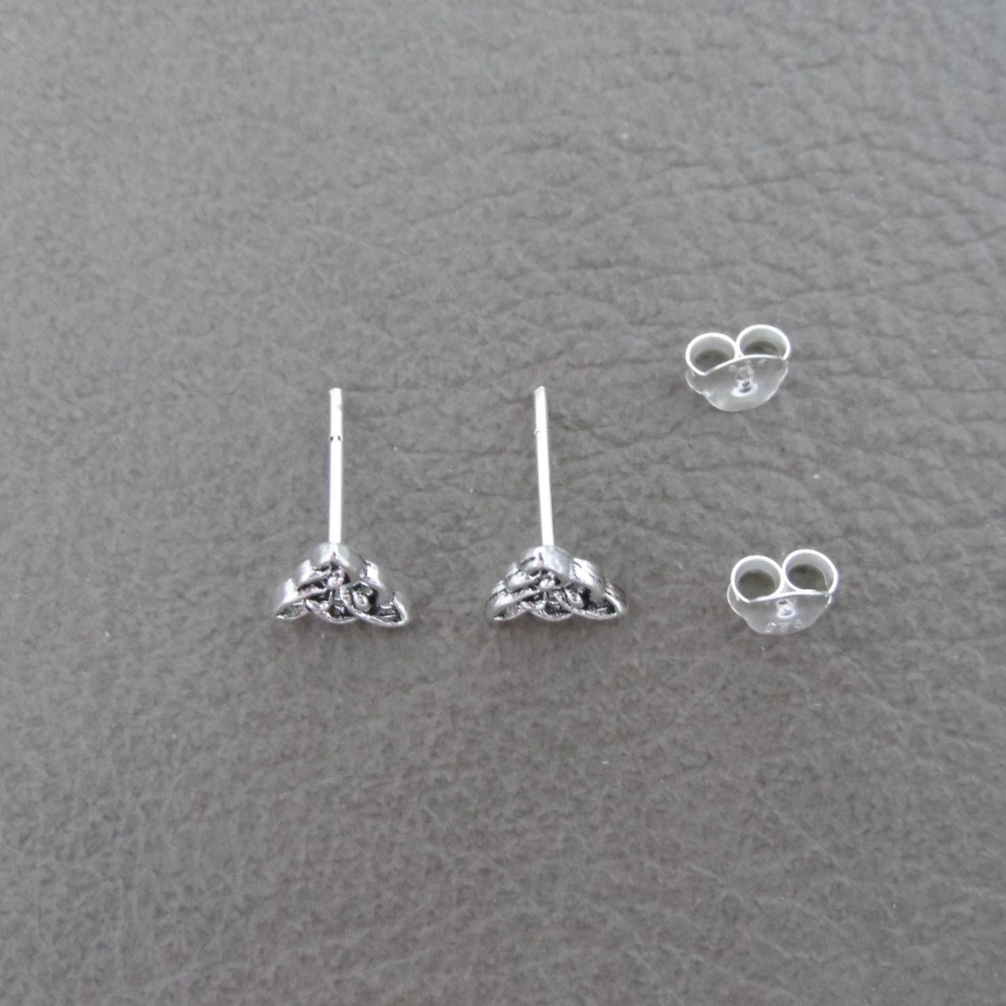 Celtic Knot Triangle Earrings in Sterling Silver