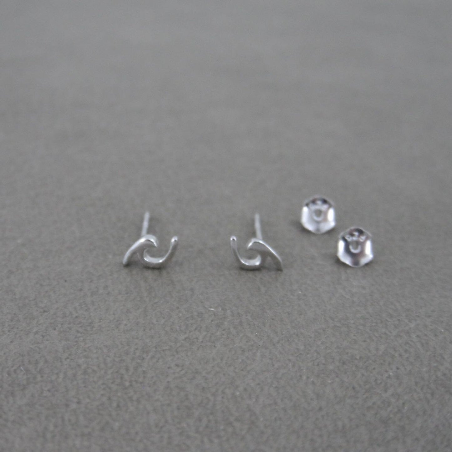 Wave Earrings in Sterling Silver, Wave Earrings, Wave Studs,Ocean Sterling Silver Earrings, Outdoor Earrings, Surfer Earrings, Surfer Studs
