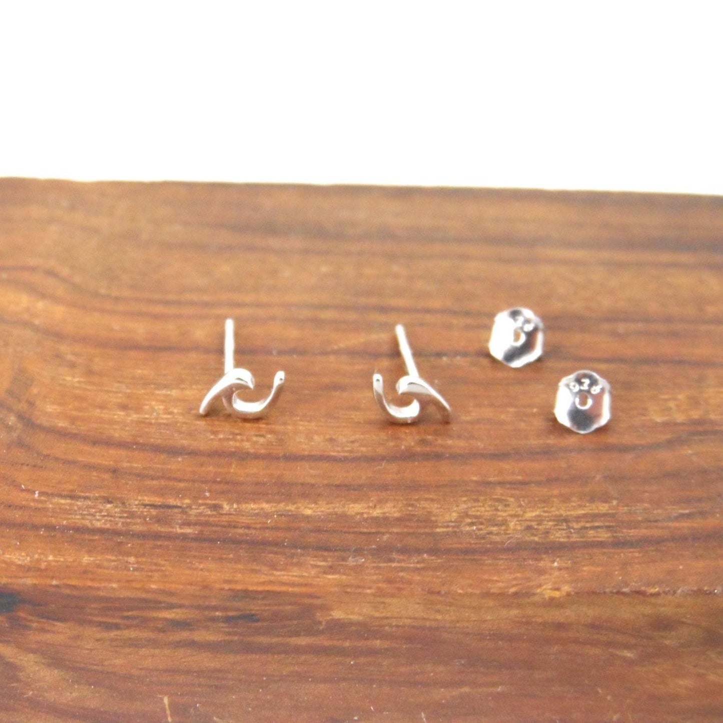 Wave Earrings in Sterling Silver, Wave Earrings, Wave Studs,Ocean Sterling Silver Earrings, Outdoor Earrings, Surfer Earrings, Surfer Studs