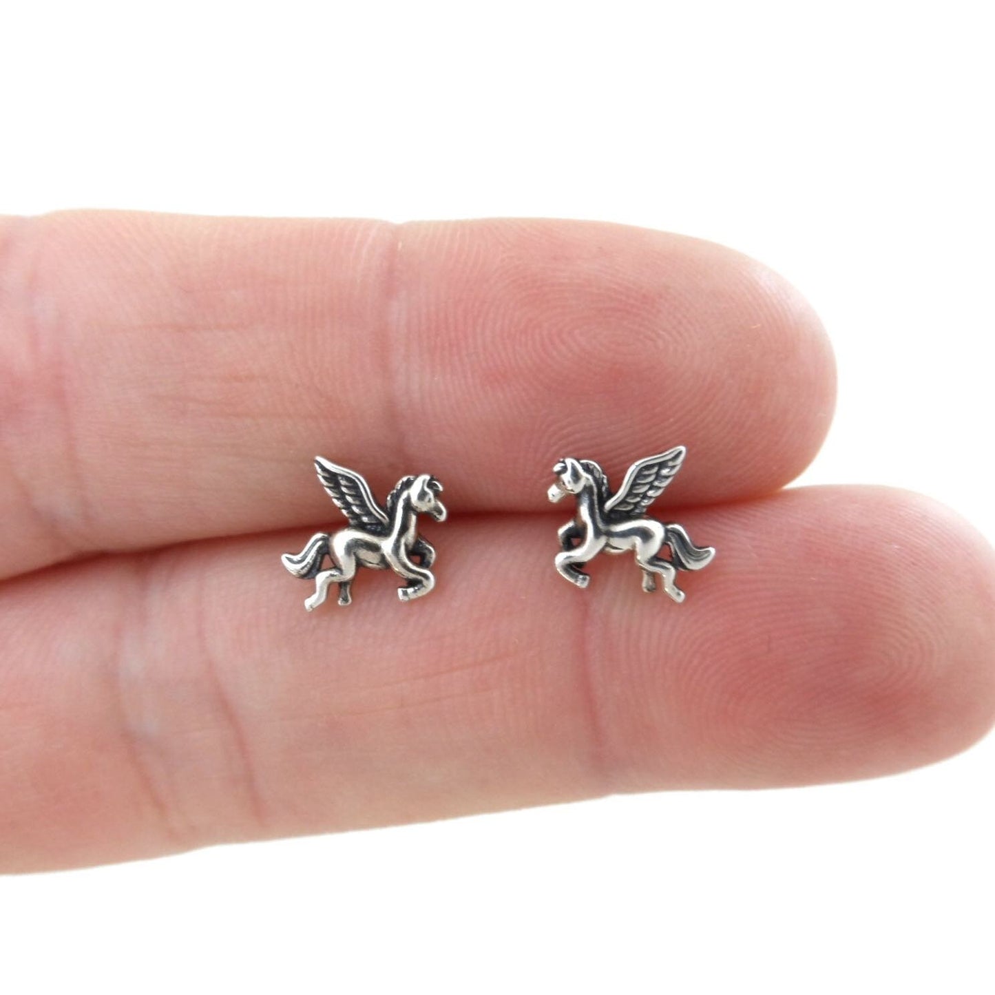 Pegasus Earrings in Sterling Silver