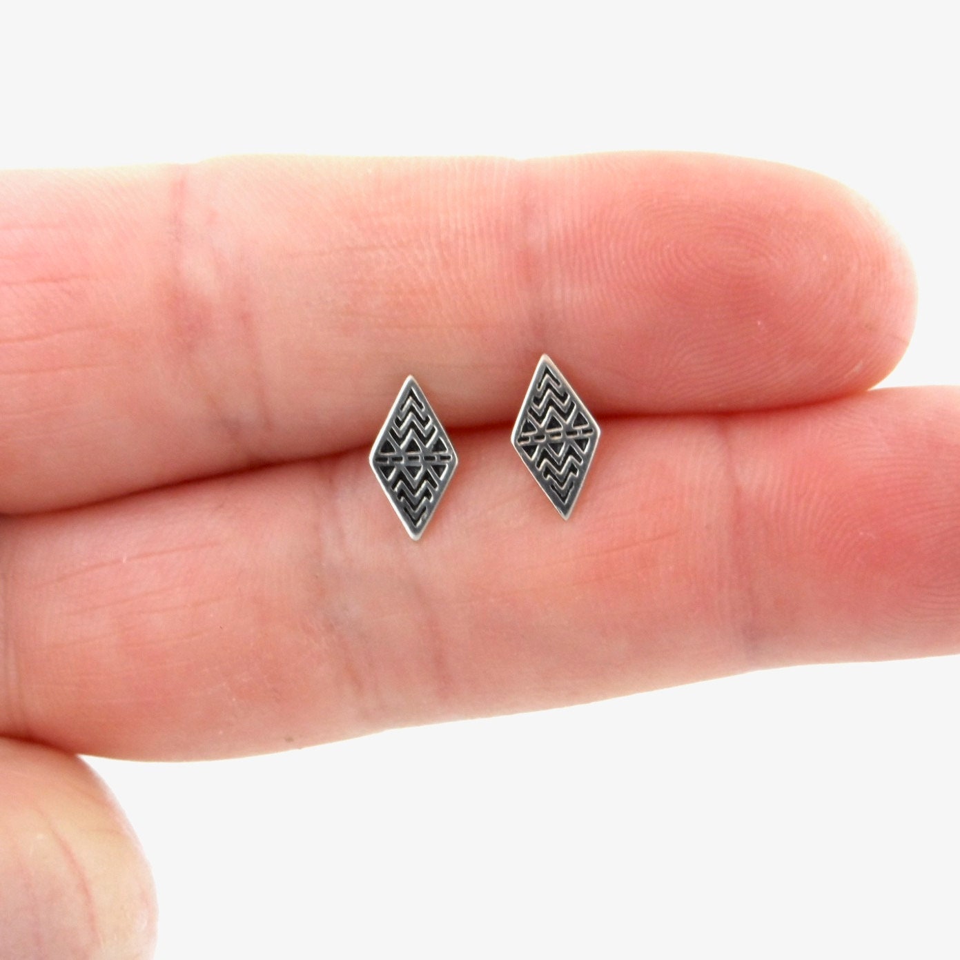 Diamond Studs in Sterling Silver