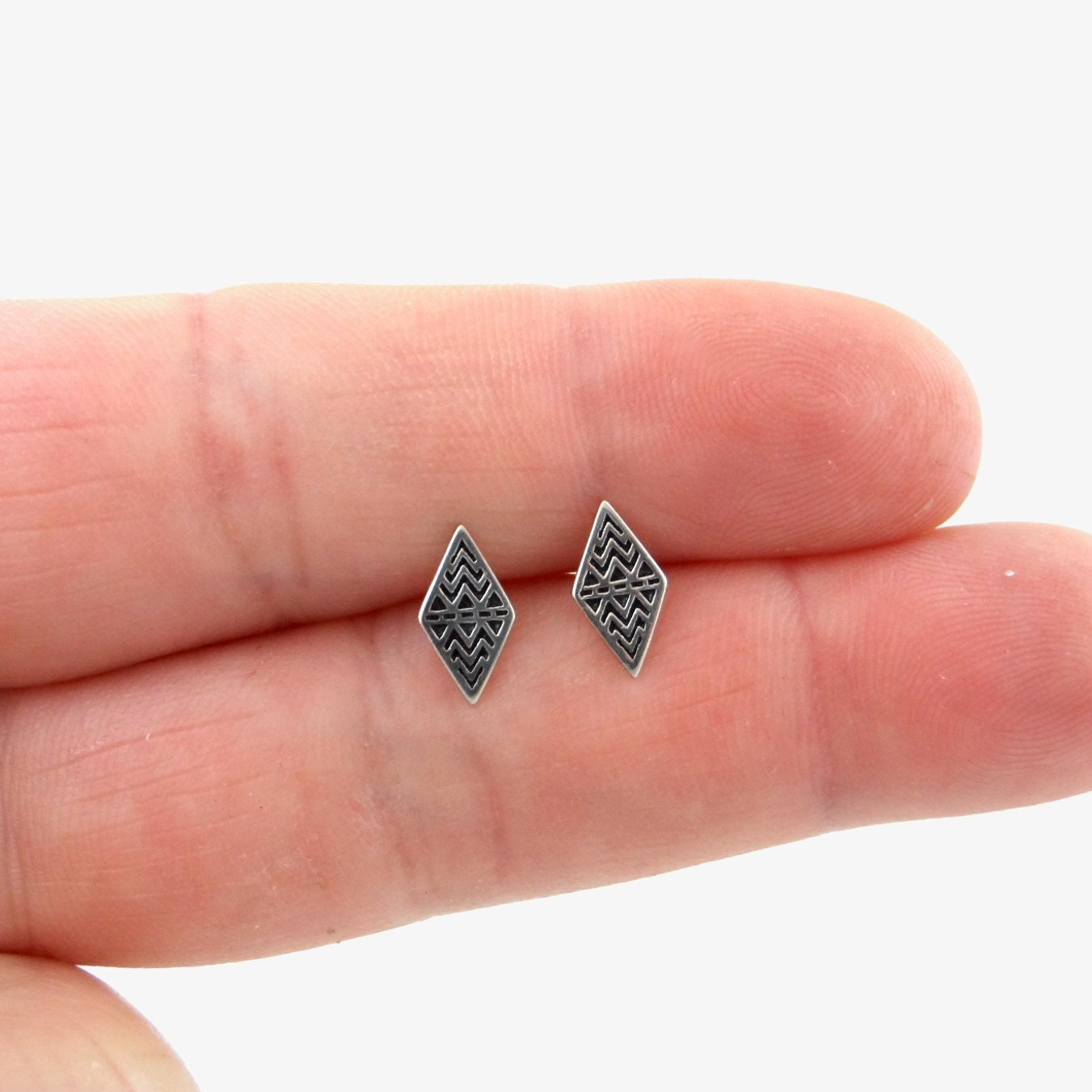 Diamond Studs in Sterling Silver