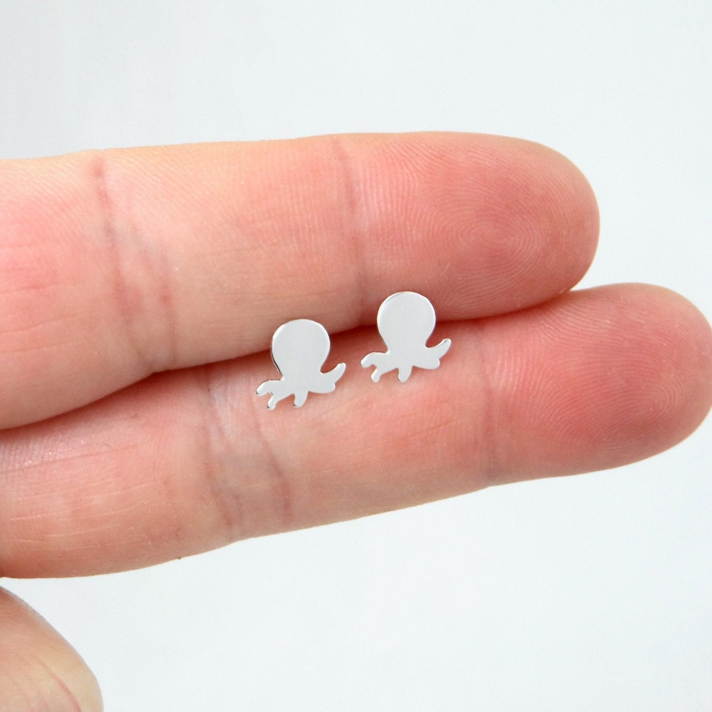 Octopus Earrings in Sterling Silver