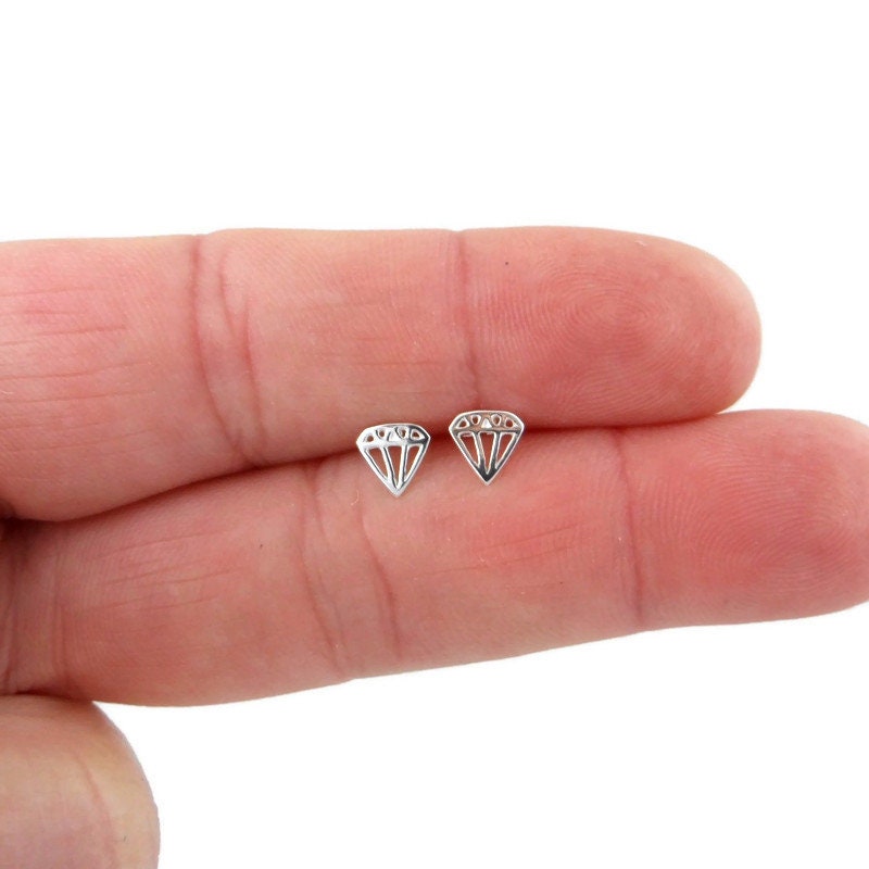Diamond Studs in Sterling Silver