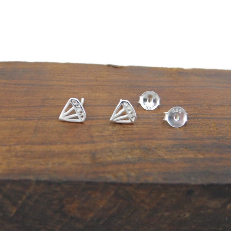 Diamond Studs in Sterling Silver