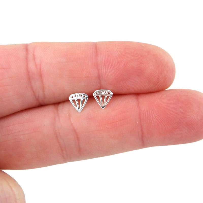 Diamond Studs in Sterling Silver