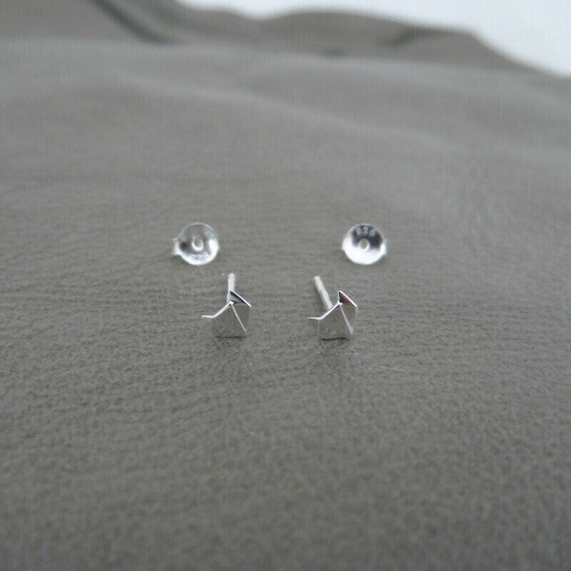 Tiny Fox Earrings in Sterling Silver, Fox Earrings, Fox Stud Earrings,Animal Stud Earrings, Kids Earrings, Animal Earrings,Gift for Her