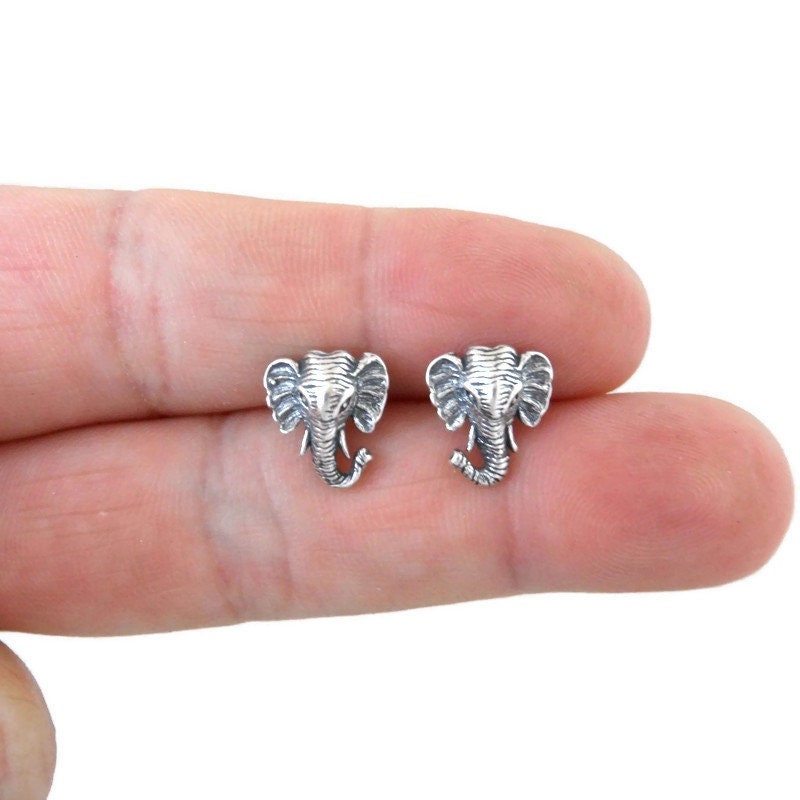 Elephant Earrings in Sterling Silver