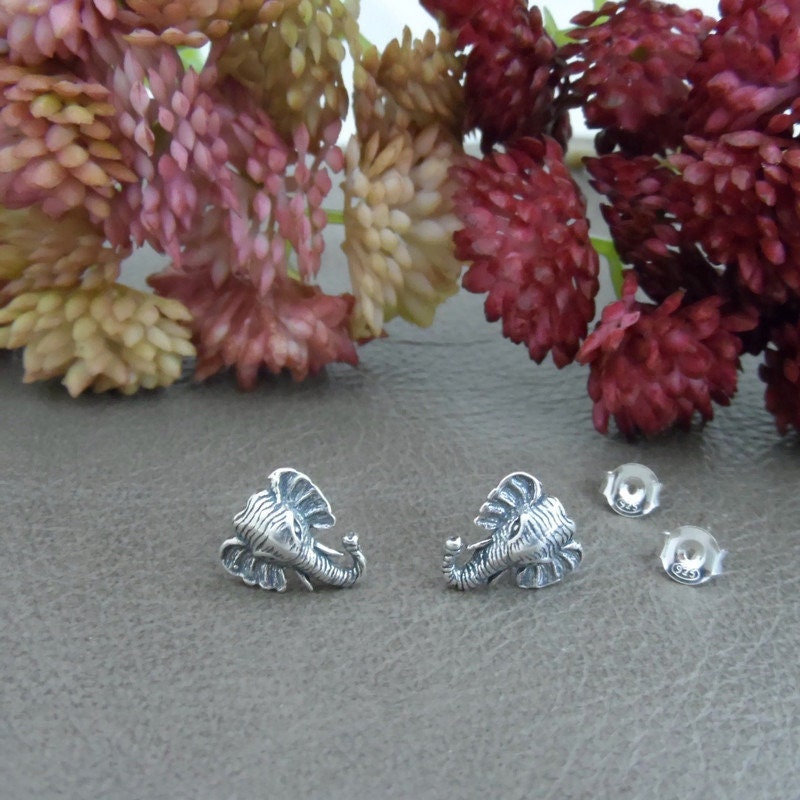 Elephant Earrings in Sterling Silver