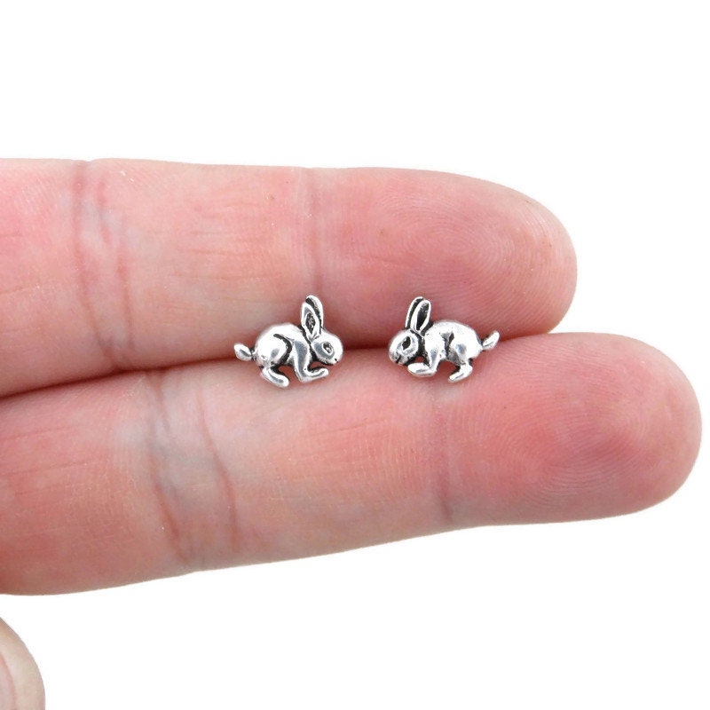 Rabbit Earrings in Sterling Silver
