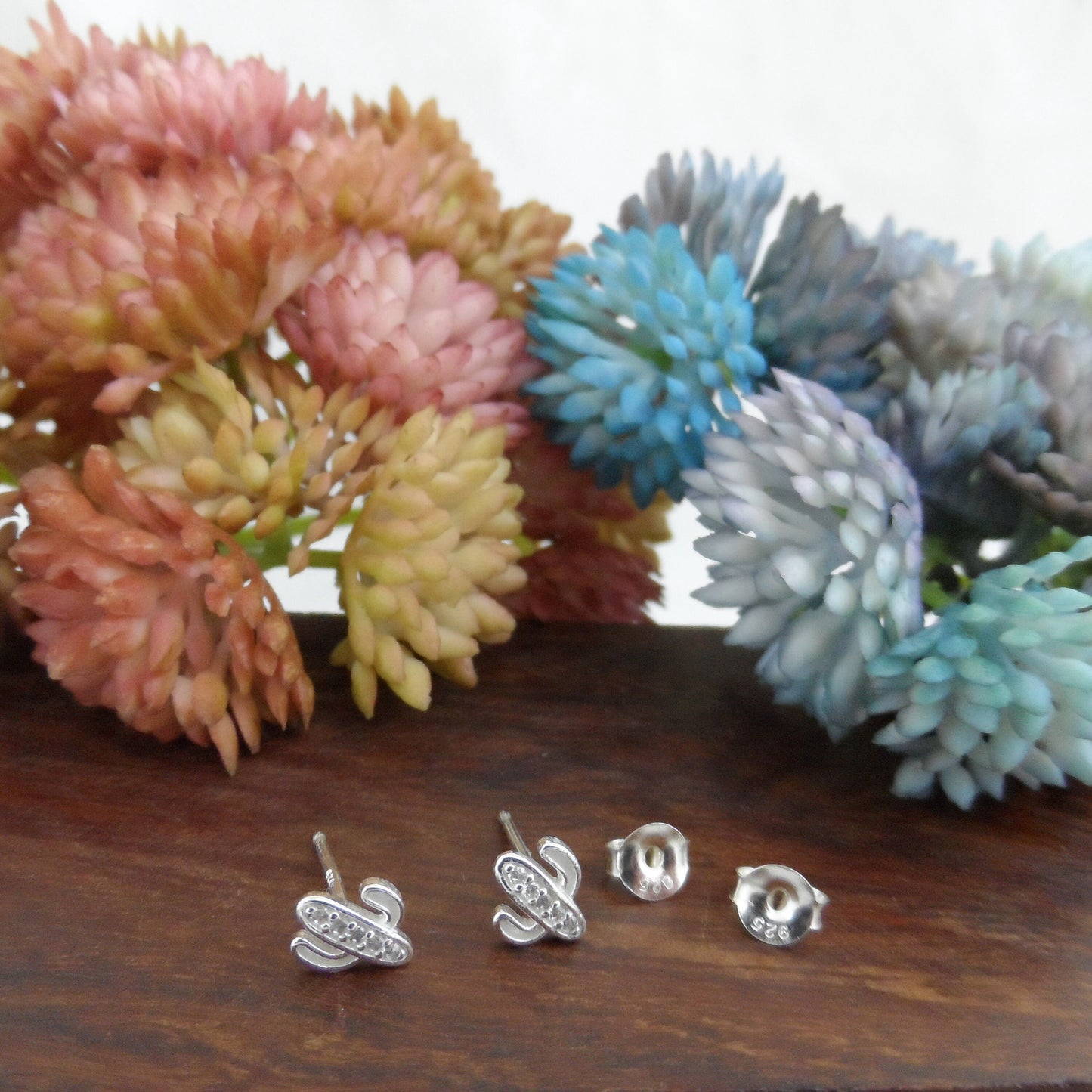 Tiny Cactus Earrings in Sterling Silver, Cactus Earrings, Cactus Studs, Saguaro Cactus, Southwest Earrings, Western Earrings