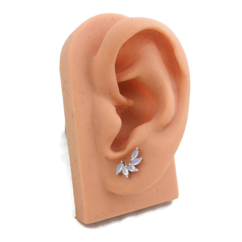 Opalite Leaf Earrings in Sterling Silverr