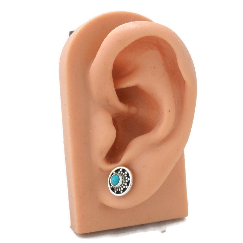 Turquoise Earrings in Sterling Silver, Turquoise Earrings, Minimalist Earrings, Western Earrings, Southwest Jewelry, Gift for Her