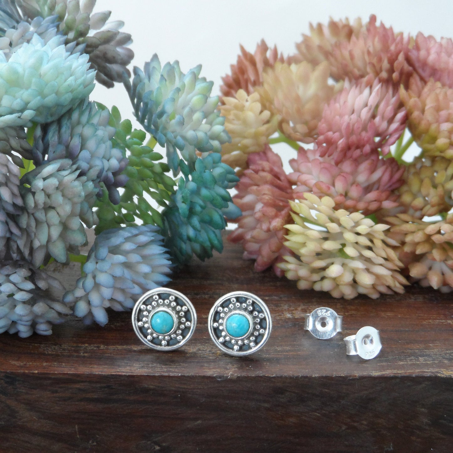 Turquoise Earrings in Sterling Silver, Turquoise Earrings, Minimalist Earrings, Western Earrings, Southwest Jewelry, Gift for Her