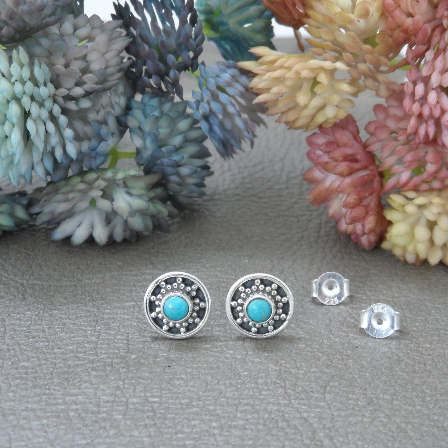 Turquoise Earrings in Sterling Silver, Turquoise Earrings, Minimalist Earrings, Western Earrings, Southwest Jewelry, Gift for Her