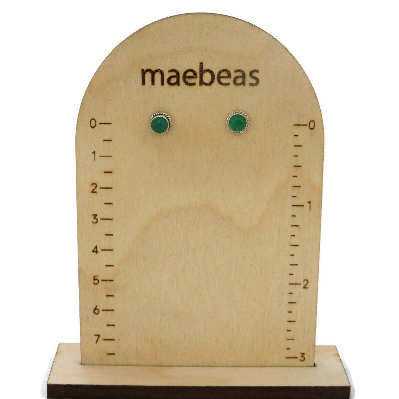 Green Chalcedony Earrings in Sterling Silver-Rope Border