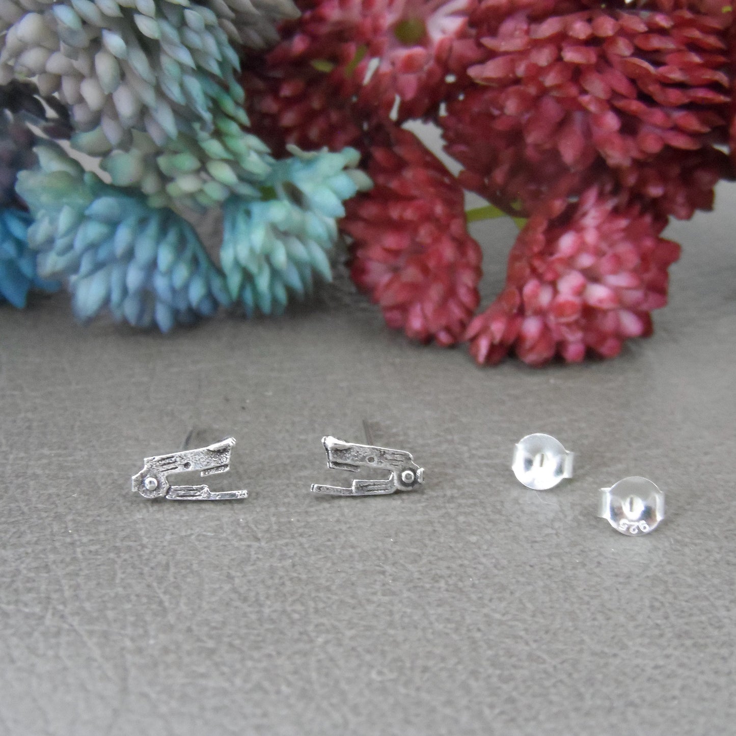Tiny Stapler Earrings in Sterling Silver,Stapler Studs, Office Supply Jewelry, Teacher Jewelry,Office Jewelry, Stapler Jewelry,Tiny Earrings