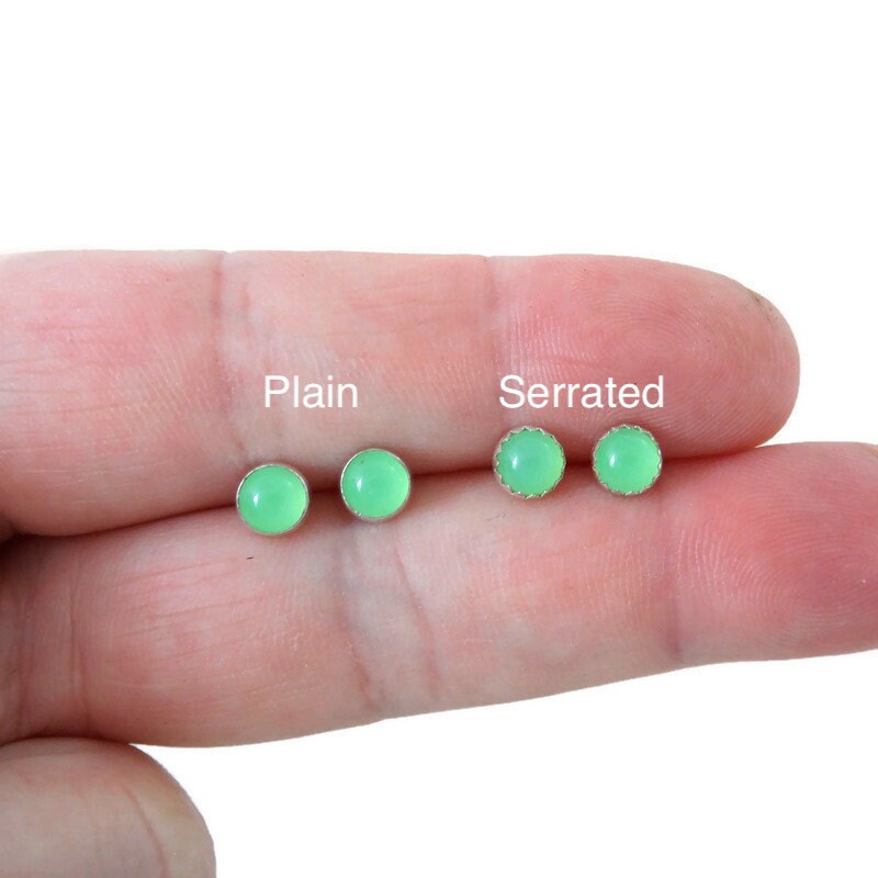 Uranium Glass Earrings in Sterling Silver, Green Uranium Glass Earrings, 5mm Studs, Fluorescent Earrings, Vaseline Glass Studs, Gift for Her