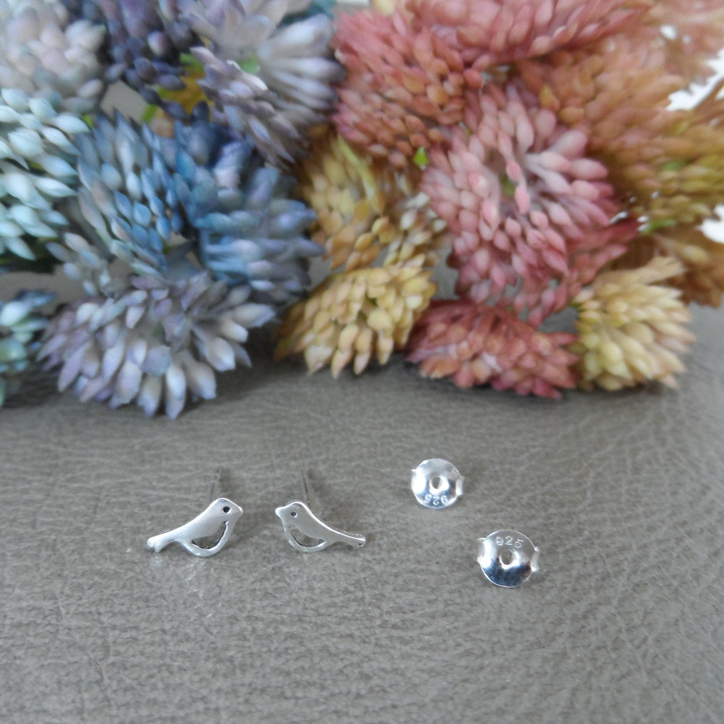 Bird Stud Earrings in Sterling Silver, Bird Earrings, Silver Bird Studs, Tiny Silver Studs, Nature Jewelry, Kids Earrings, Dainty Earrings
