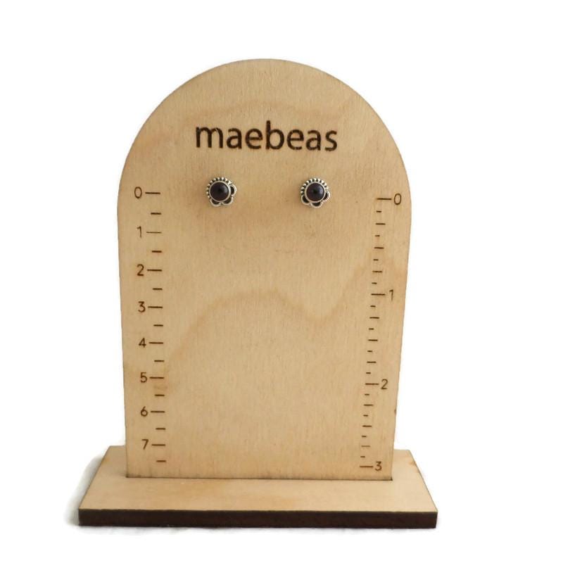 Garnet 7mm Earrings in Sterling Silver,Garnet Earrings, GarnetSilver Studs, Garnet Jewelry,Gemstone Studs,Gift for Her