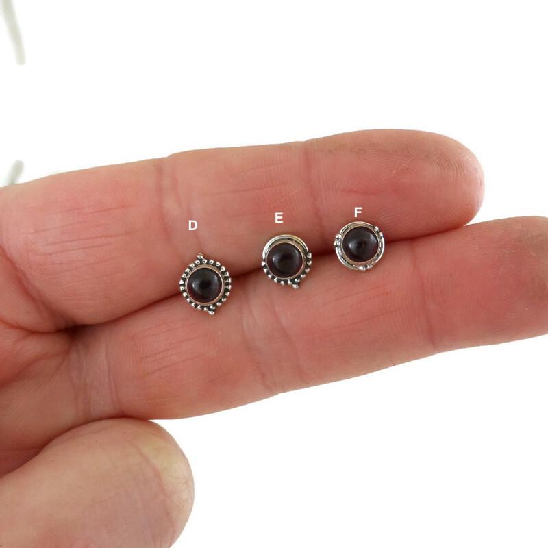Garnet Earrings in Sterling Silver, Birthstone Earrings, Garnet Earrings, Garnet Silver Studs, Garnet Jewelry,Gemstone Studs,