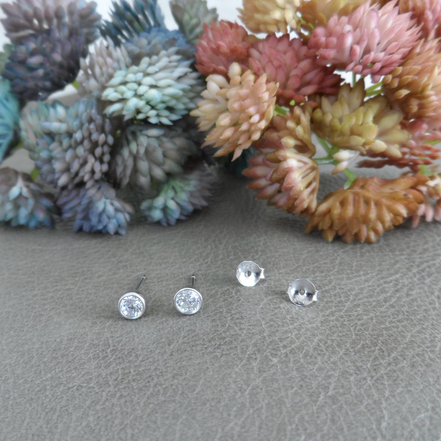 Tiny Crystal Earrings in Sterling Silver, Crystal Earrings, Cubic Zirconia Earring, Sterling Silver Earrings, Everyday Earrings