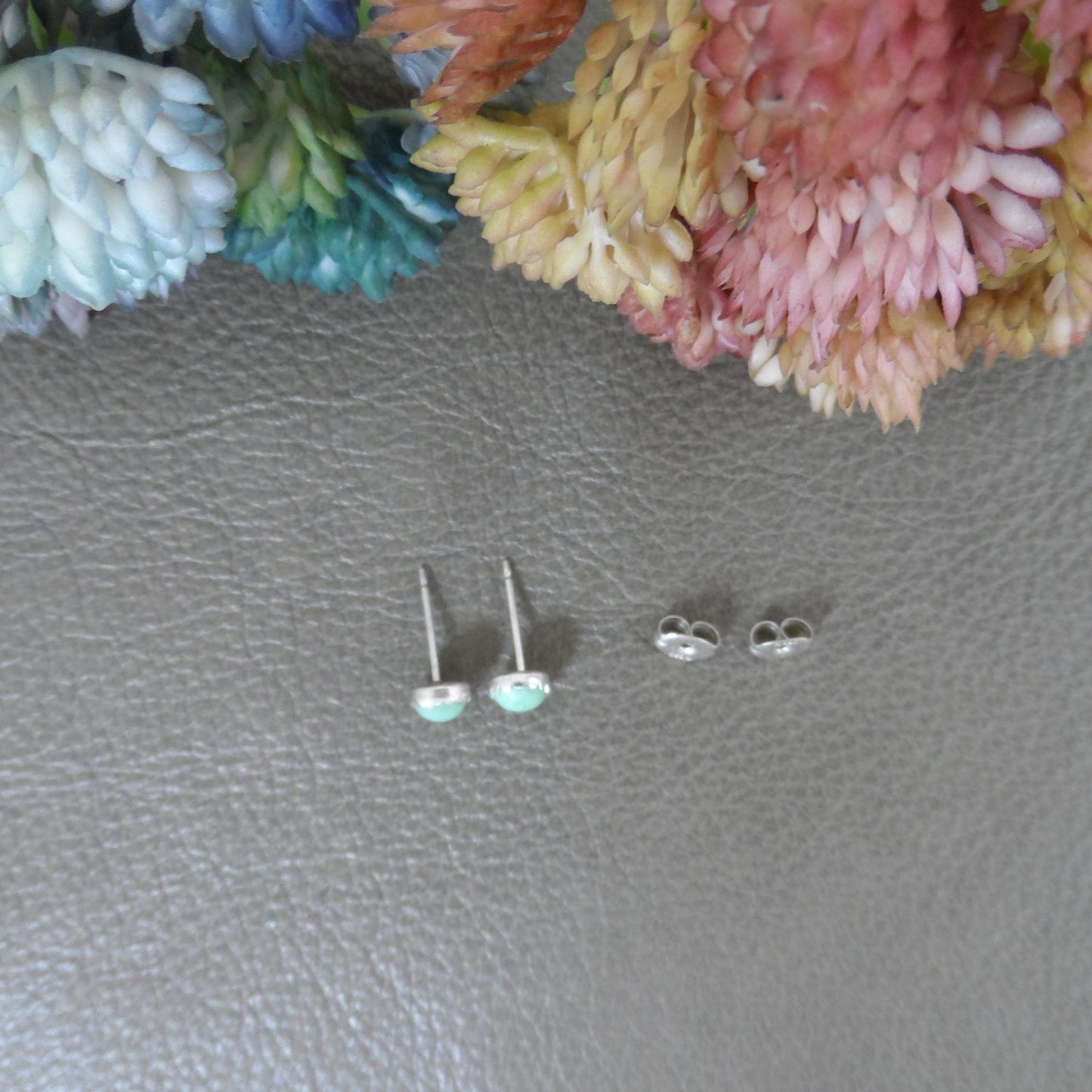 Chrysoprase Earrings in Sterling Silver, ChrysopraseEarrings, 5mm Earrings, Chrysoprase Jewelry, Green Gemstone, Gemstone Studs