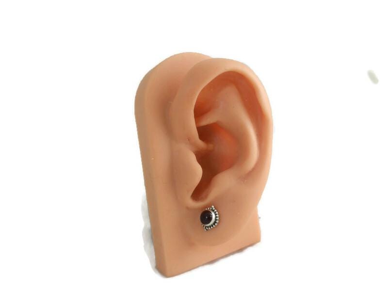 Garnet Earrings in Sterling Silver, Birthstone Earrings, Garnet Earrings, Garnet Silver Studs, Garnet Jewelry,Gemstone Studs,