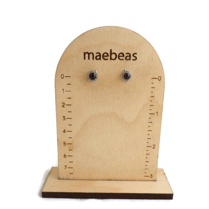 Garnet Earrings in Sterling Silver, Birthstone Earrings, Garnet Earrings, Garnet Silver Studs, Garnet Jewelry,Gemstone Studs,