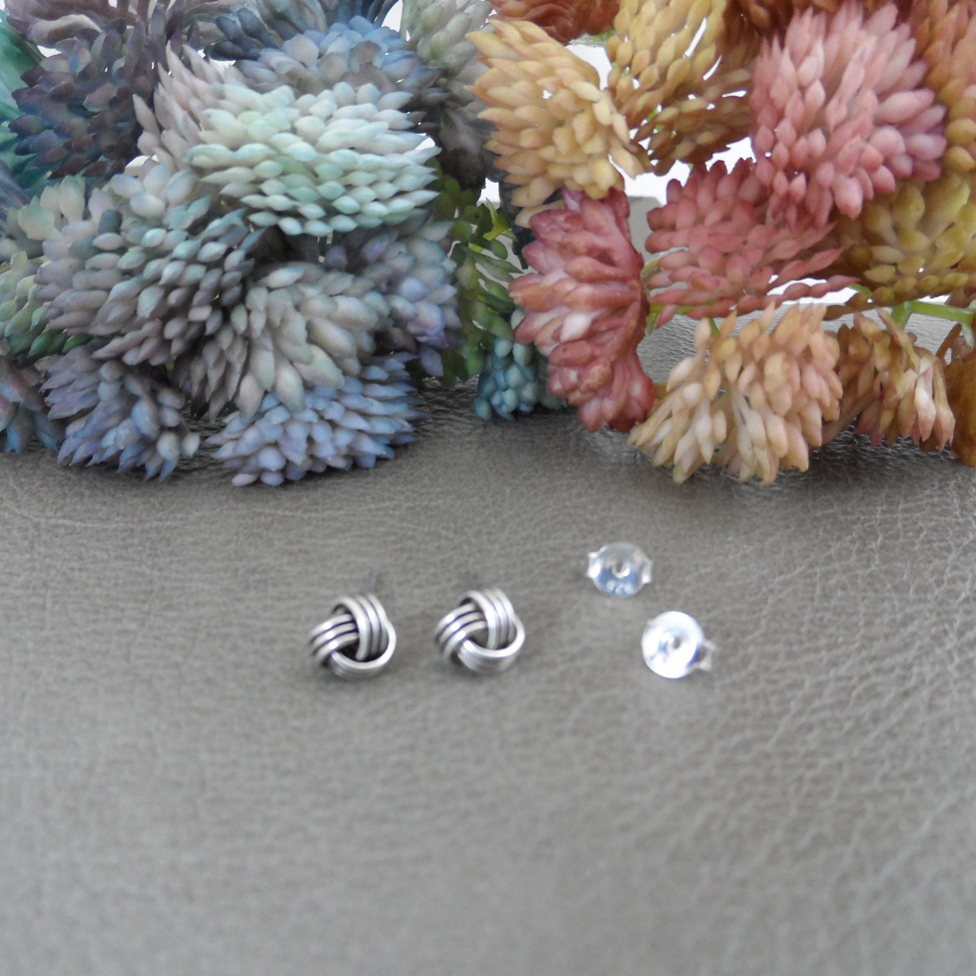 Knot Stud Earrings in Sterling Silver, Tiny Knot Earrings, Silver Knot Studs, 6mm Studs, Dainty Earrings,Minimalist Earrings,Silver Earrings