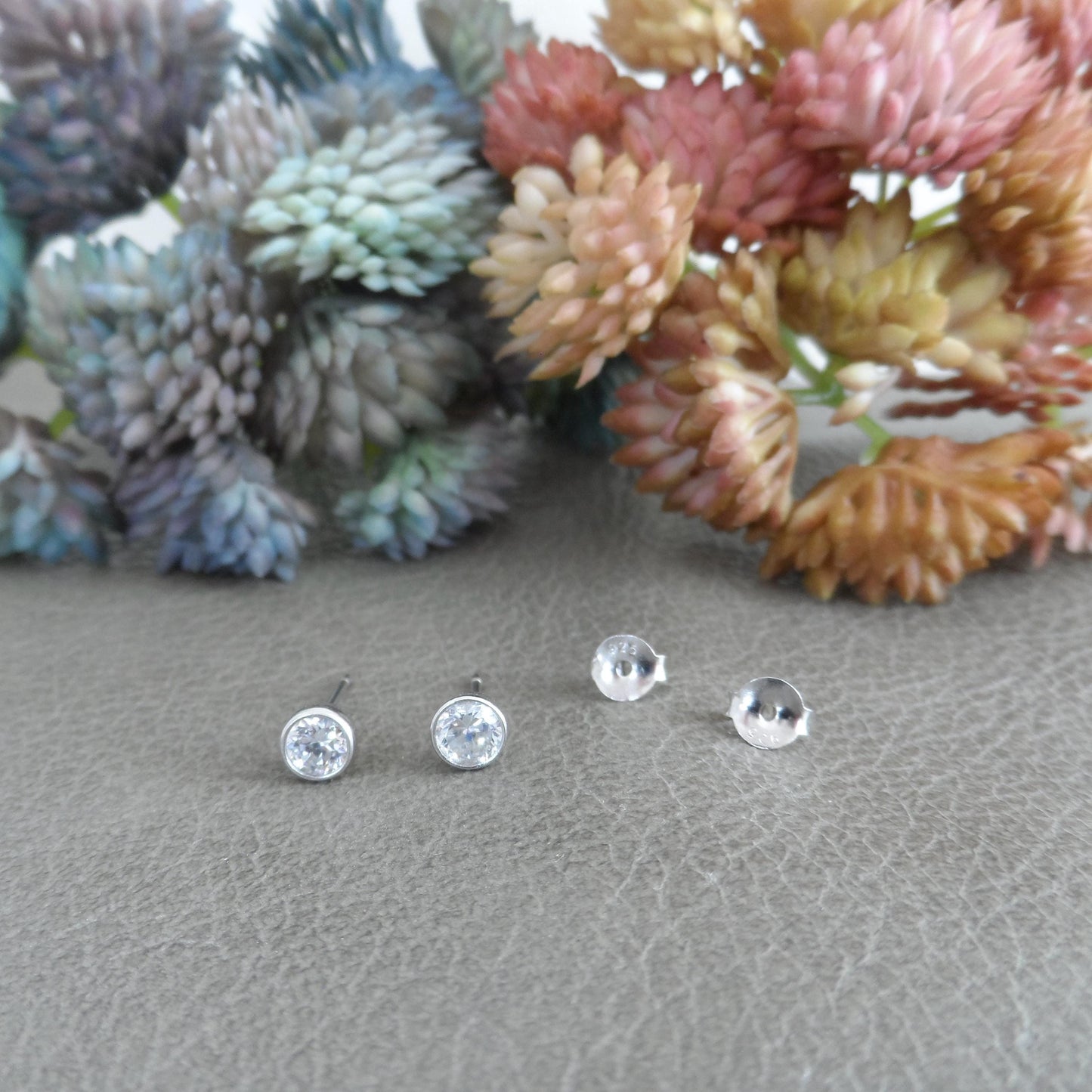 Tiny Crystal Earrings in Sterling Silver, Crystal Earrings, Cubic Zirconia Earring, Sterling Silver Earrings, Everyday Earrings