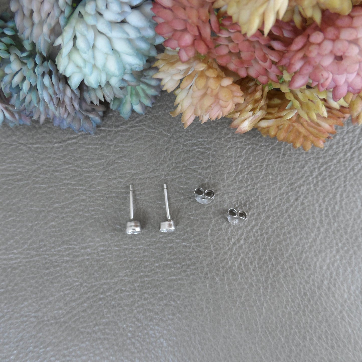 Tiny Crystal Earrings in Sterling Silver, Crystal Earrings, Cubic Zirconia Earring, Sterling Silver Earrings, Everyday Earrings