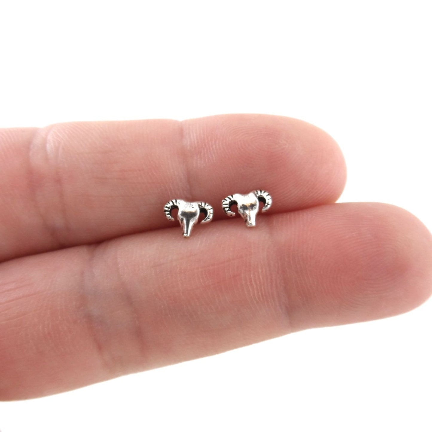 Ram Earrings in Sterling Silver