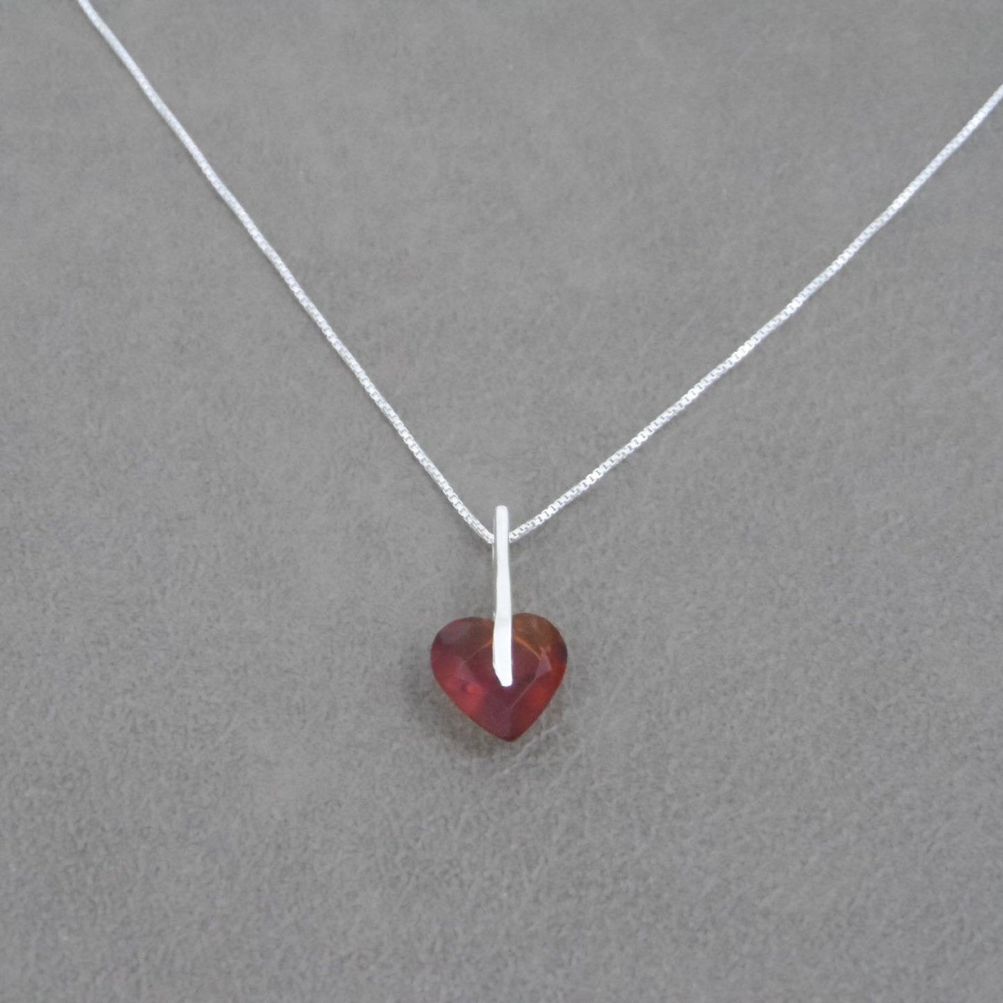 Garnet Heart Necklace