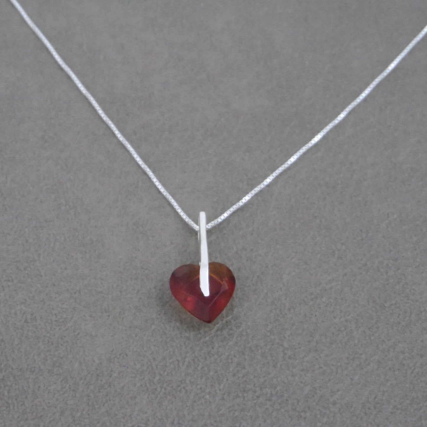 Garnet Heart Necklace