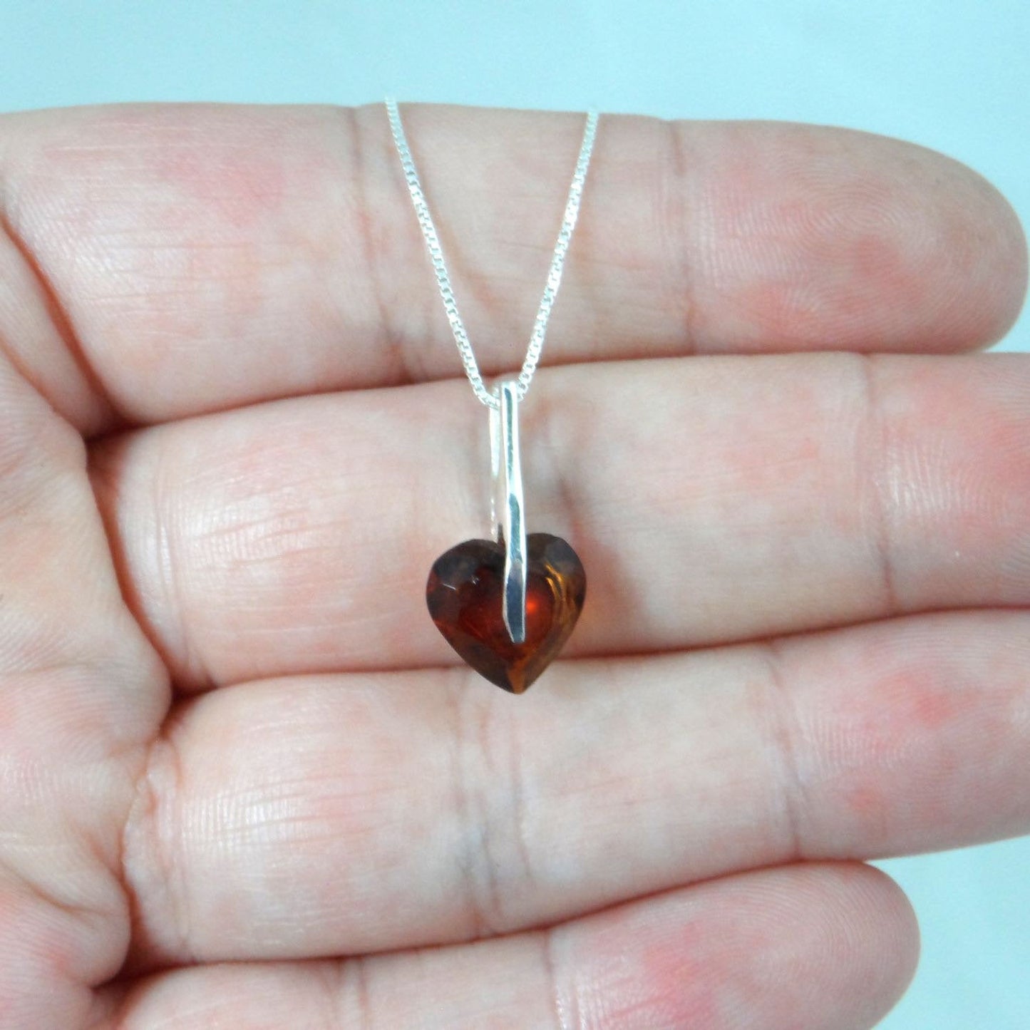 Garnet Heart Necklace