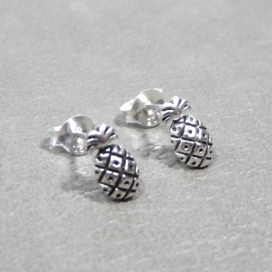 Pineapple Earrings in Sterling Silver