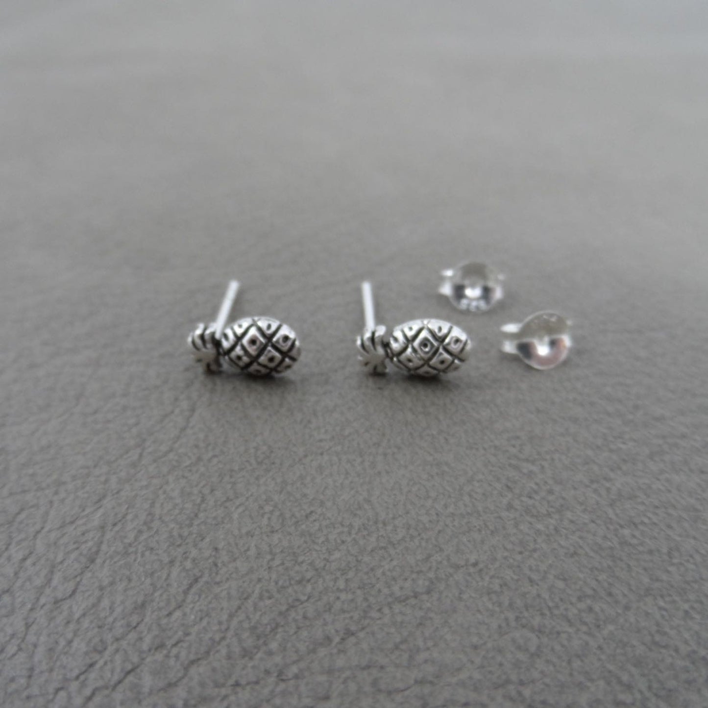 Pineapple Earrings in Sterling Silver